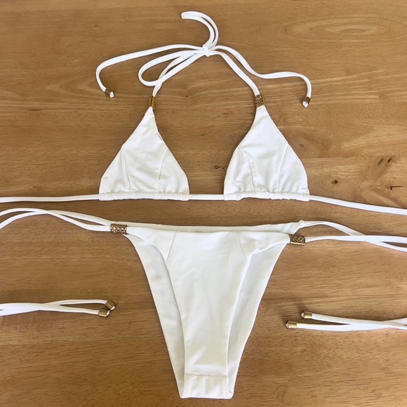 Michaela Wain Swim White & Gold Bikini - Picture 2 of 5